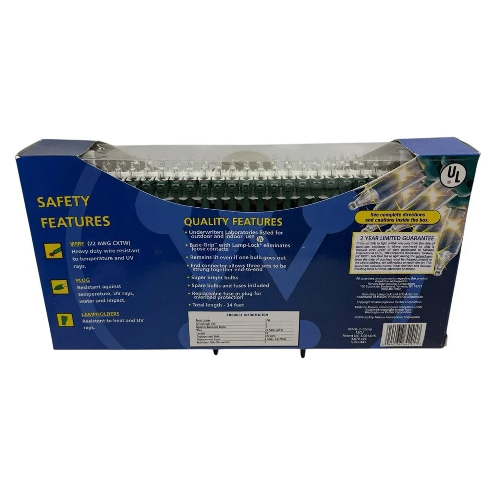Westinghouse 100 Clear Mini Christmas Lights Outdoor Indoor 34 Ft Add A Set UL